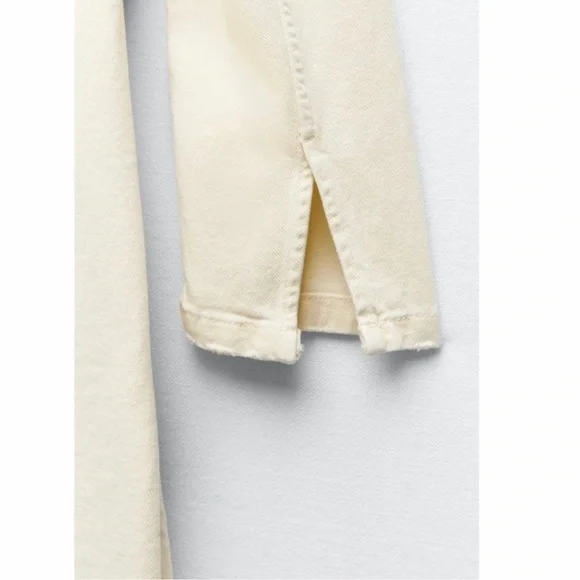 ZARA BELTED COTTON TOPCOAT TRENCH COAT - Picture 15 of 15